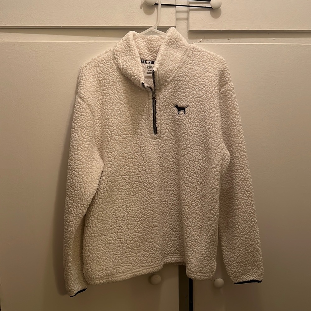 gently worn Sherpa pink quarter zip